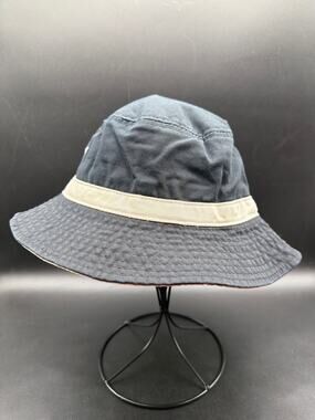 Lake of the Isles Wide Brim Sun Hat Navy Khaki Trim Men’s Medium 100% Cotton